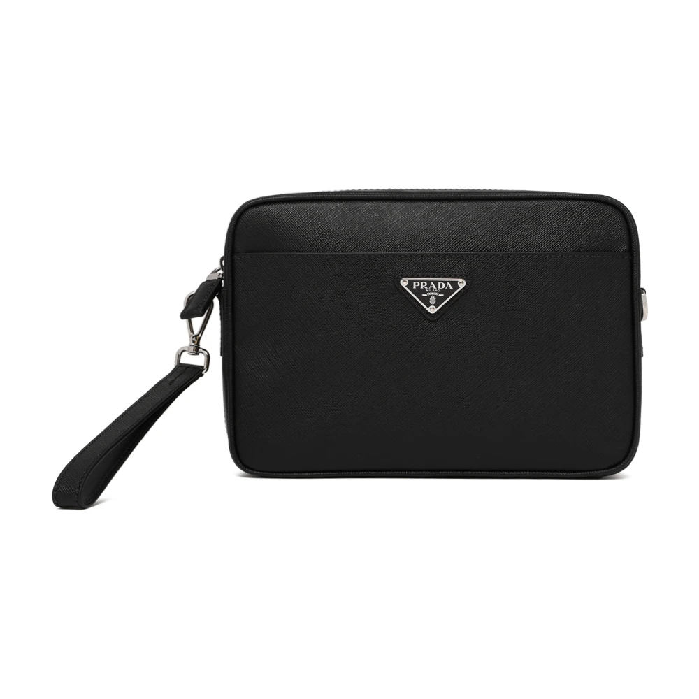 Prada Men's Black Shoulder Bag Logo - Image 3