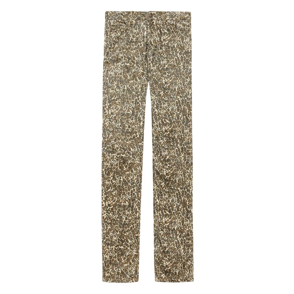 Isabel marant Luipaardprint Rechte Broek Brown Dames