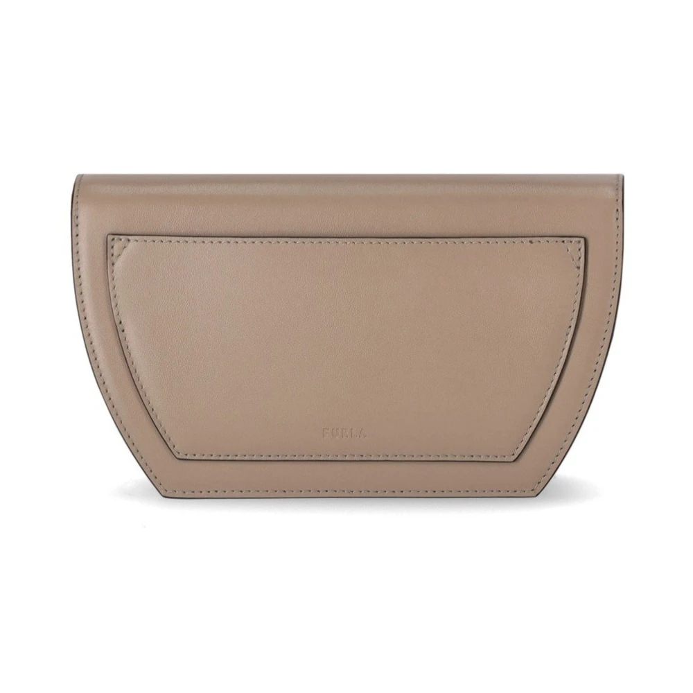 Furla Mini Greige Leren Crossbody Tas Gray Dames