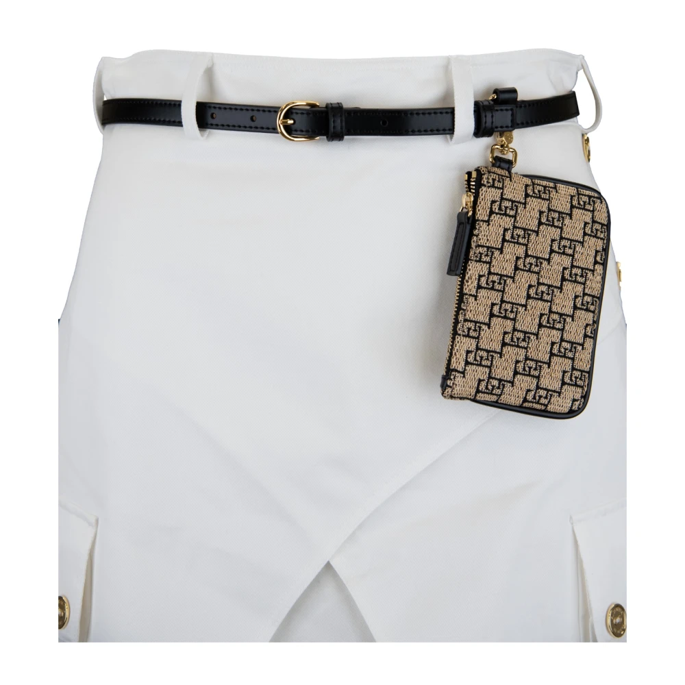 Elisabetta Franchi Korte Rok met Rits en Haak White Dames