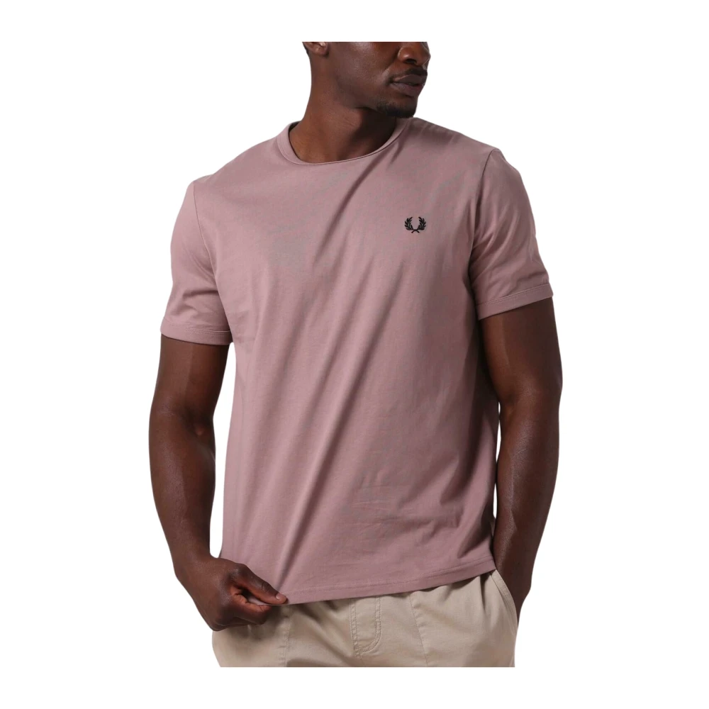 Fred Perry Heren Polo & T-shirt Ringer Tee Pink Heren