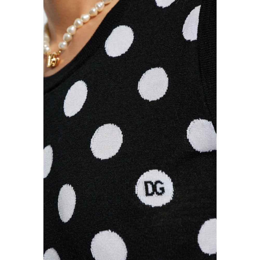 Dolce & Gabbana Vest met polka dot patroon Black Dames
