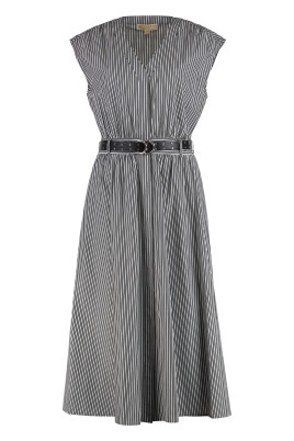 robe-crayon-en-coton-raye-avec-ceinture