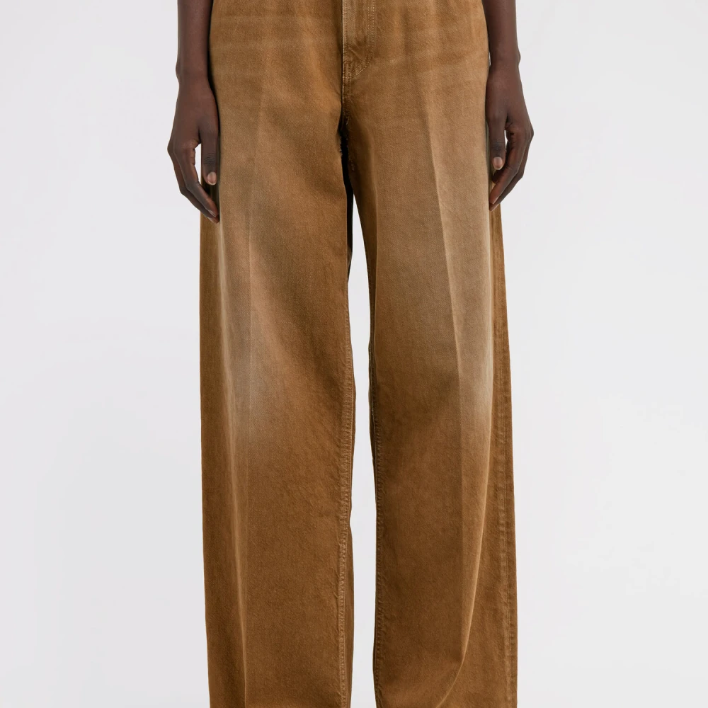 Roberto Cavalli Klassieke Wide Leg Jeans met Rits Brown Dames
