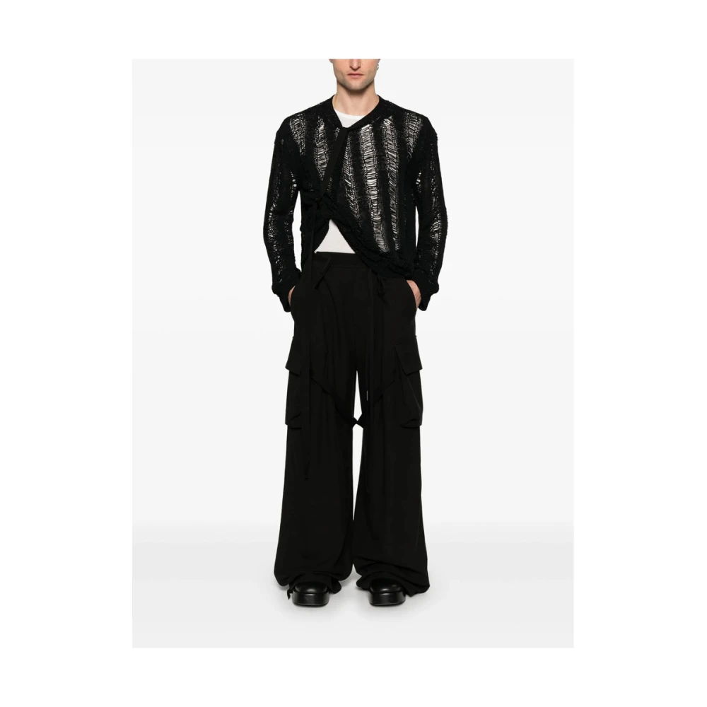 Ann Demeulemeester Zwarte Cargo Stijl Riem Broek Black Heren