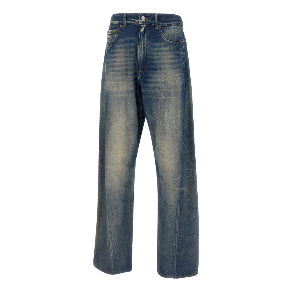 Mm6 Maison Margiela Men's Blue Wide Jeans, W30, Wide-Leg Jeans