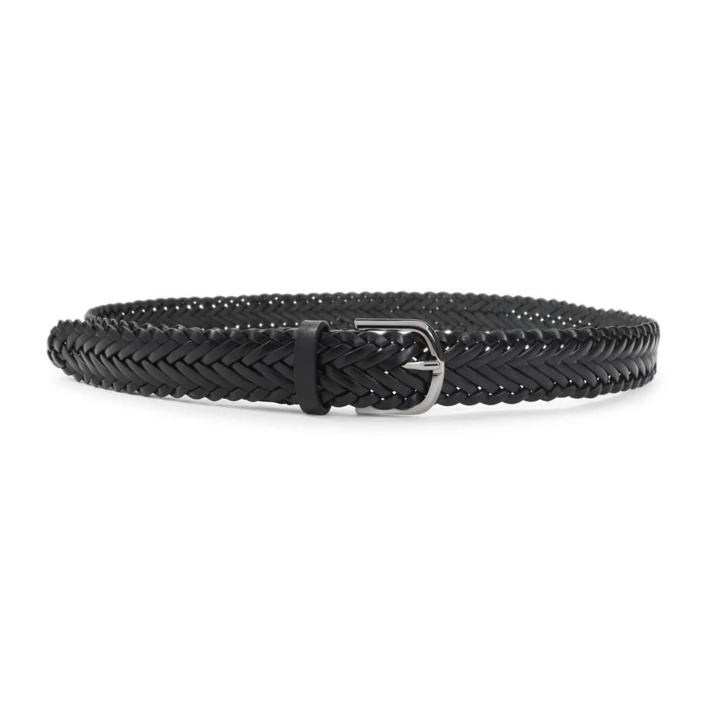 Giorgio Armani Men's Black Woven Leather Belt