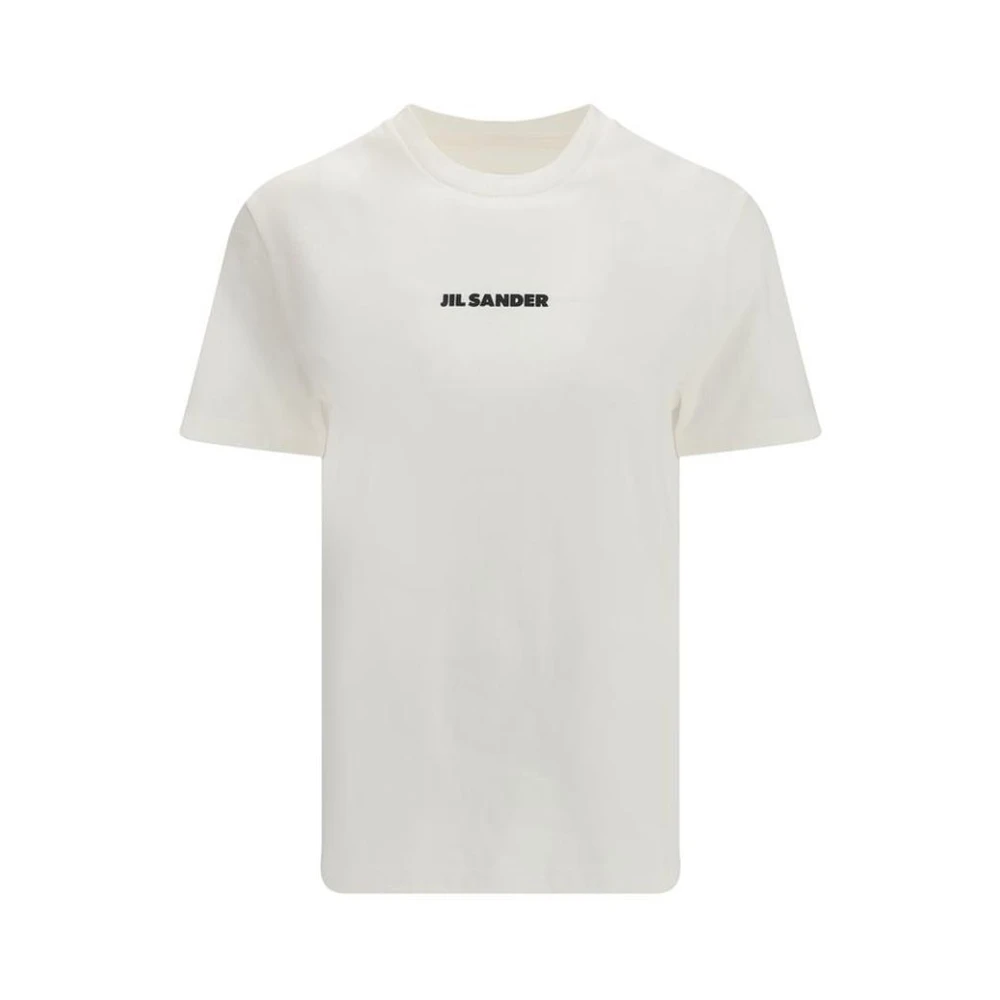 Jil Sander Women's Beige T-Shirts, M, Cotton Crew Neck T-Shirt