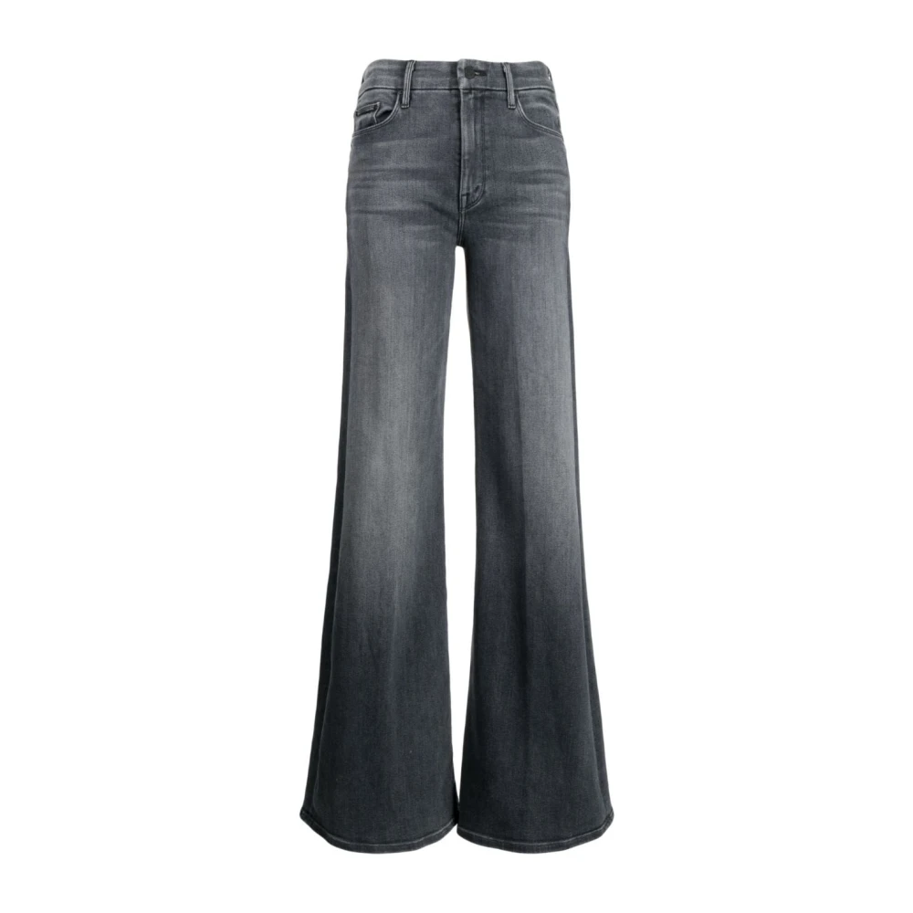 Mother Grijze Stonewashed Wide-Leg Flared Jeans Gray Dames