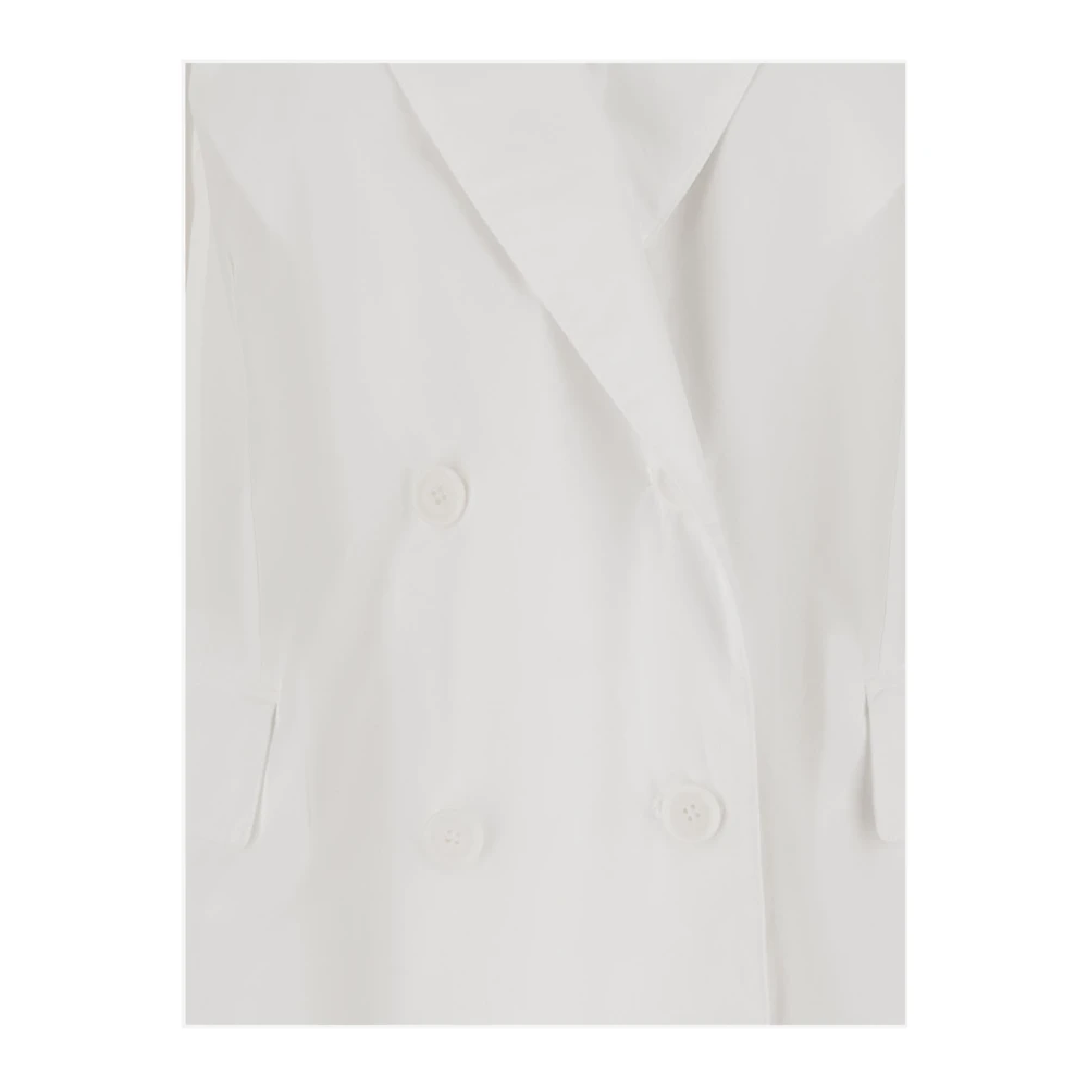 Aspesi Double-Breasted Katoenen Jas White Dames