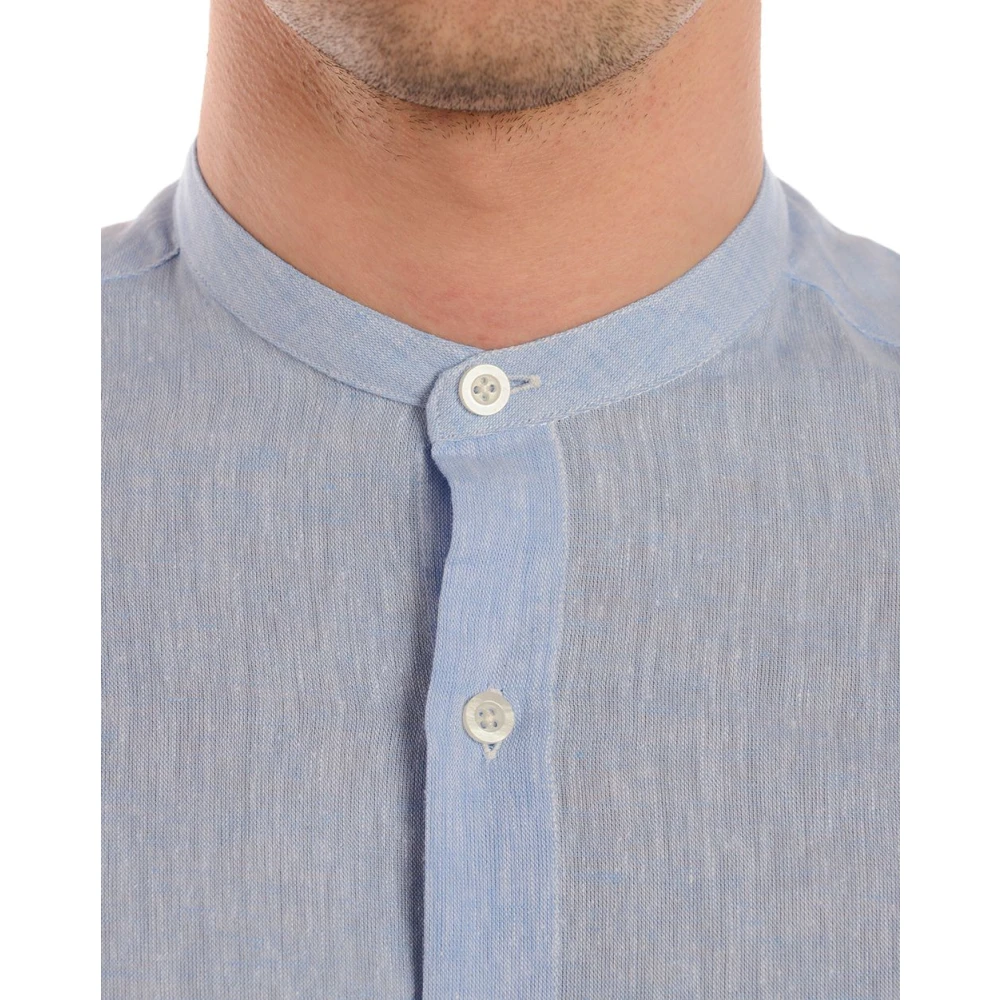 Daniele Alessandrini Koreaanse Stijl Shirt Blue Heren
