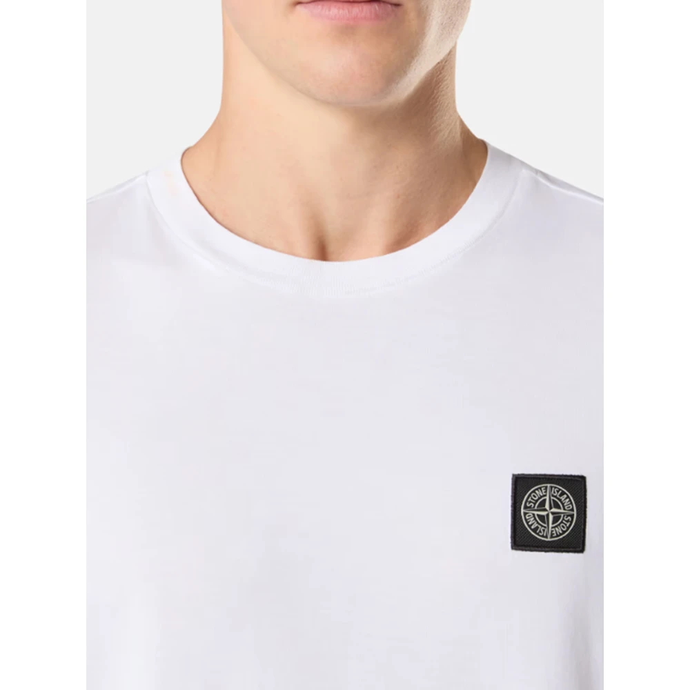Stone Island Korte Mouw Slim Fit T-shirt (Wit) White Heren