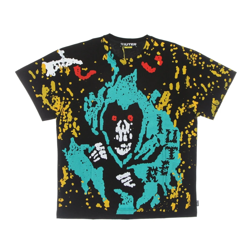 Iuter Zwarte Possessed Tee met Front Print Multicolor Heren