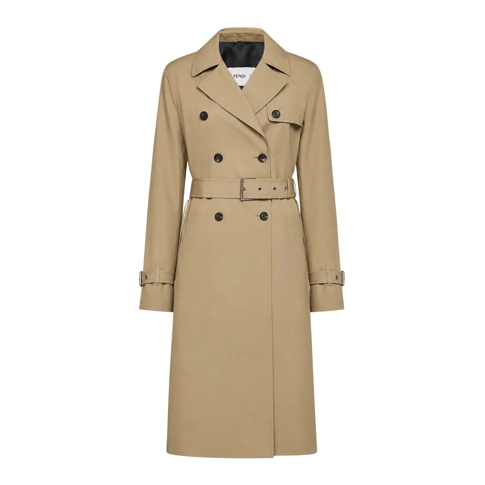 Fendi Trench Coat - Female - Trench Coats - Beige - Xs - Coats