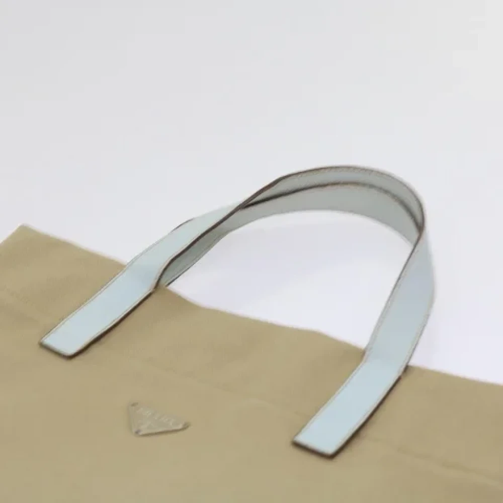 Prada Vintage Pre-owned Canvas handbags Beige Heren