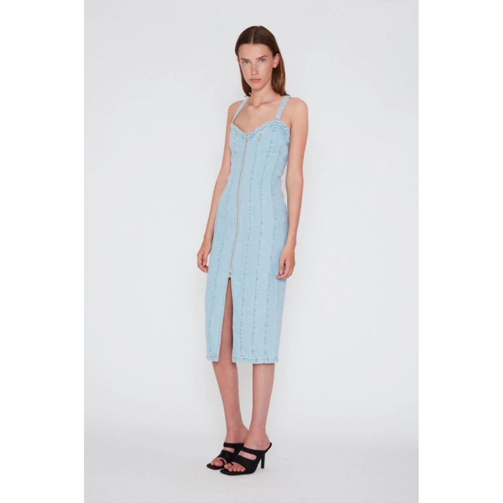 Rotate Birger Christensen Kayla Denim Bodycon Jurk Blue Dames