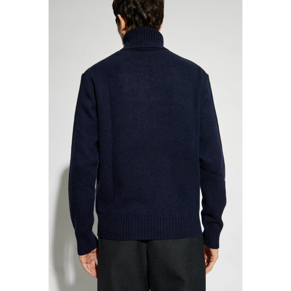 Ami Paris Cashmere Turtleneck Blue Heren