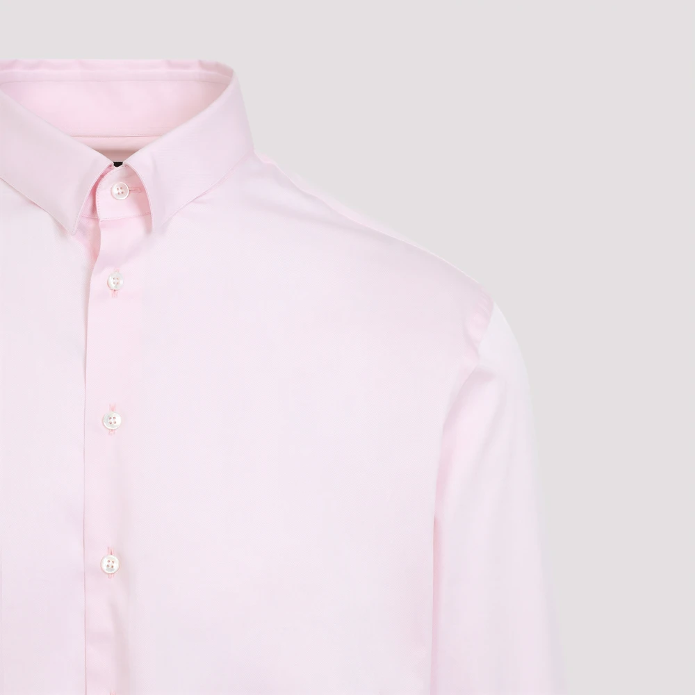 Giorgio Armani Luxe Roze Paarse Shirt Ss25 Pink Heren