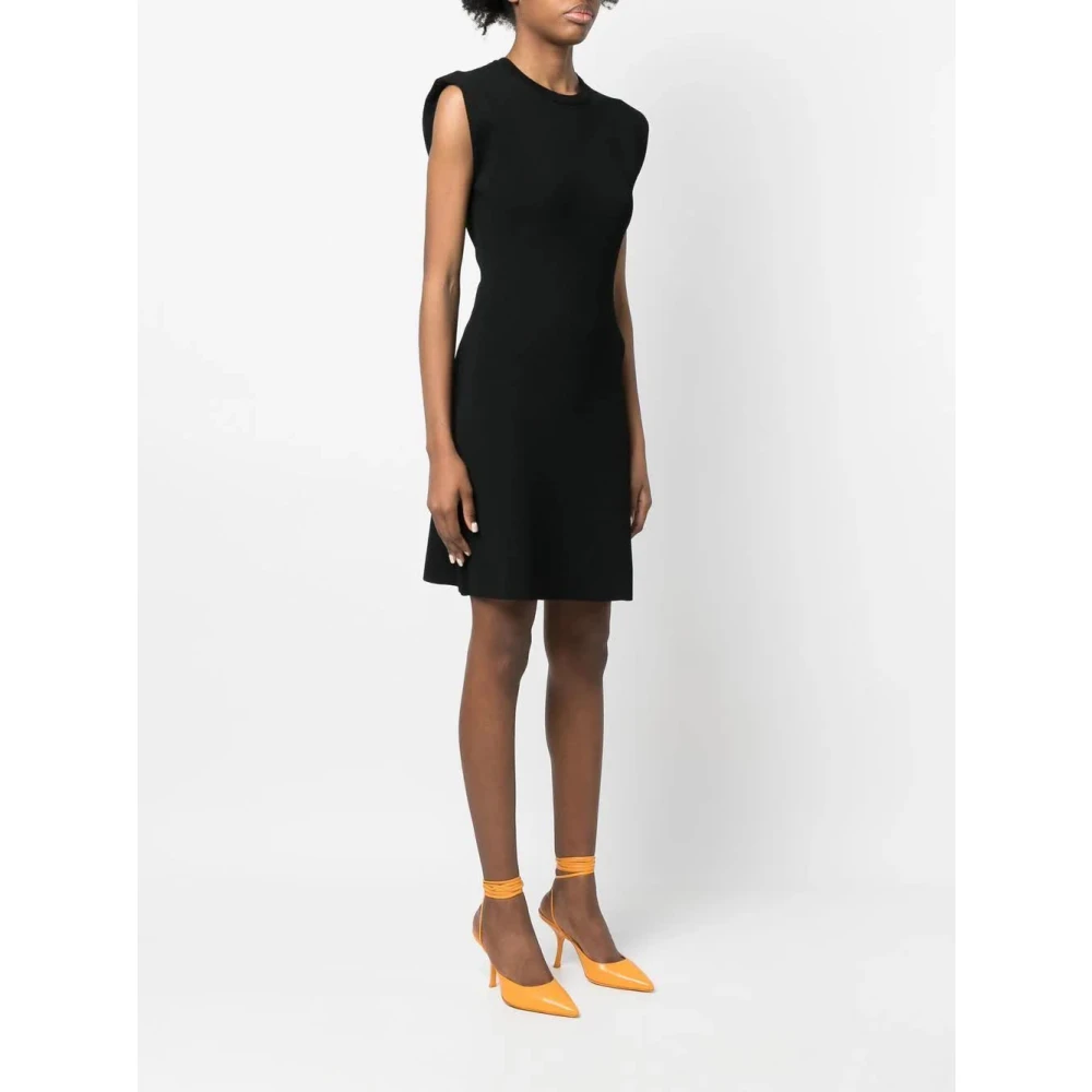 Yves Salomon Stretch Gebreide Jurk in Noir Black Dames