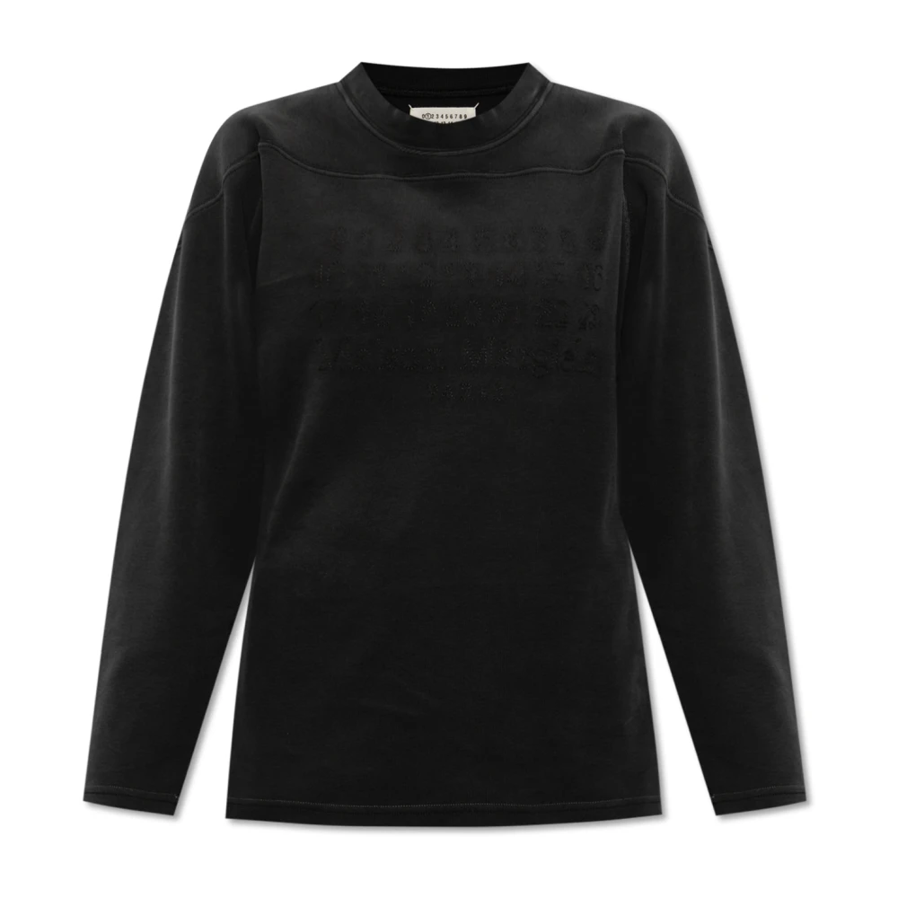 Maison Margiela Logo-geborduurde sweatshirt Black Dames