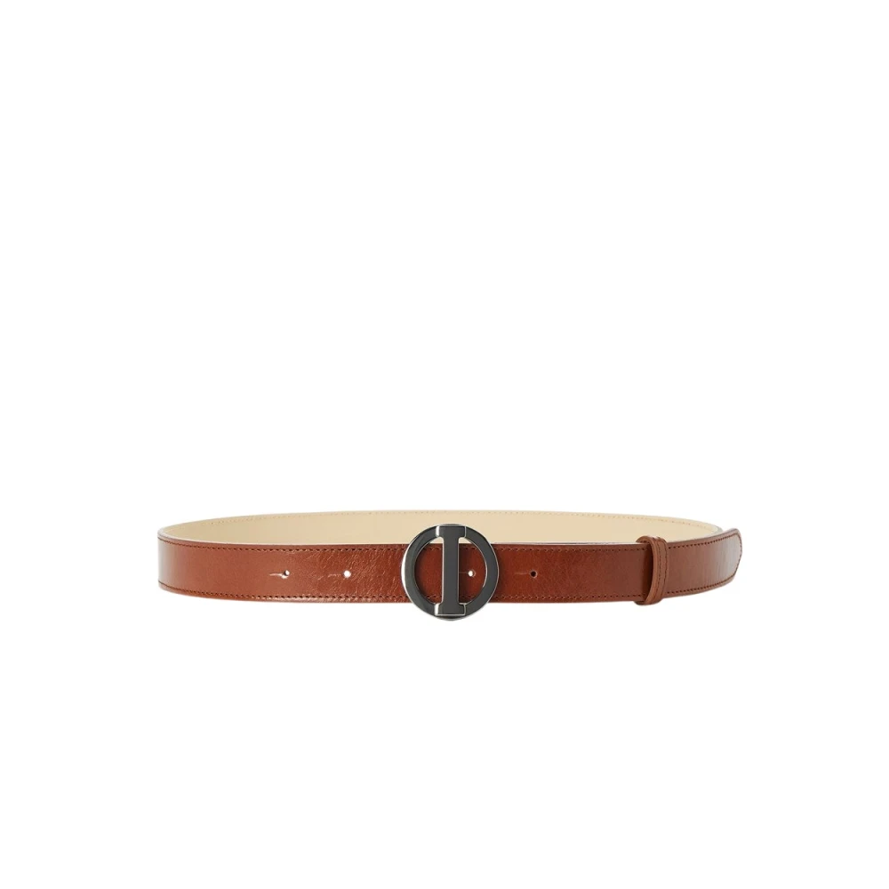 Iceberg Monogram Leren Riem Brown Dames