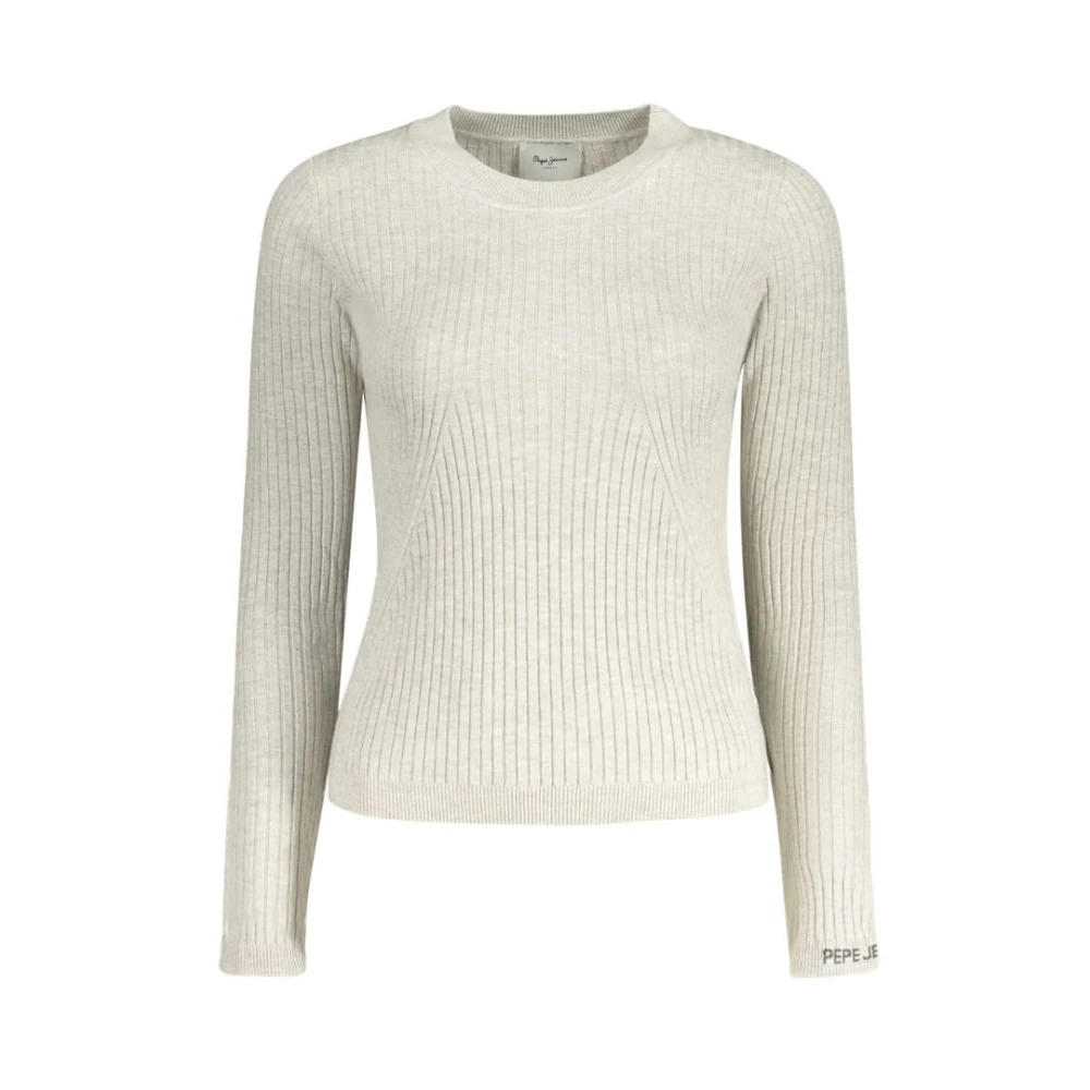 Pepe Jeans Women's Gray Grigio Cotton Jumper - Round-Neck Knitwear - Xs - Knitwear