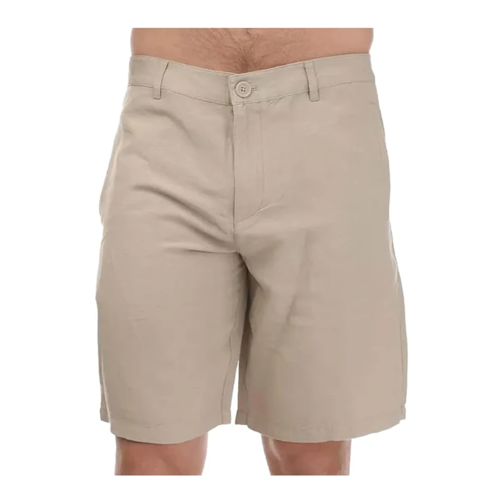 Armani Exchange Men's Beige Linen Bermuda Shorts - Casual Shorts - W31 - Shorts