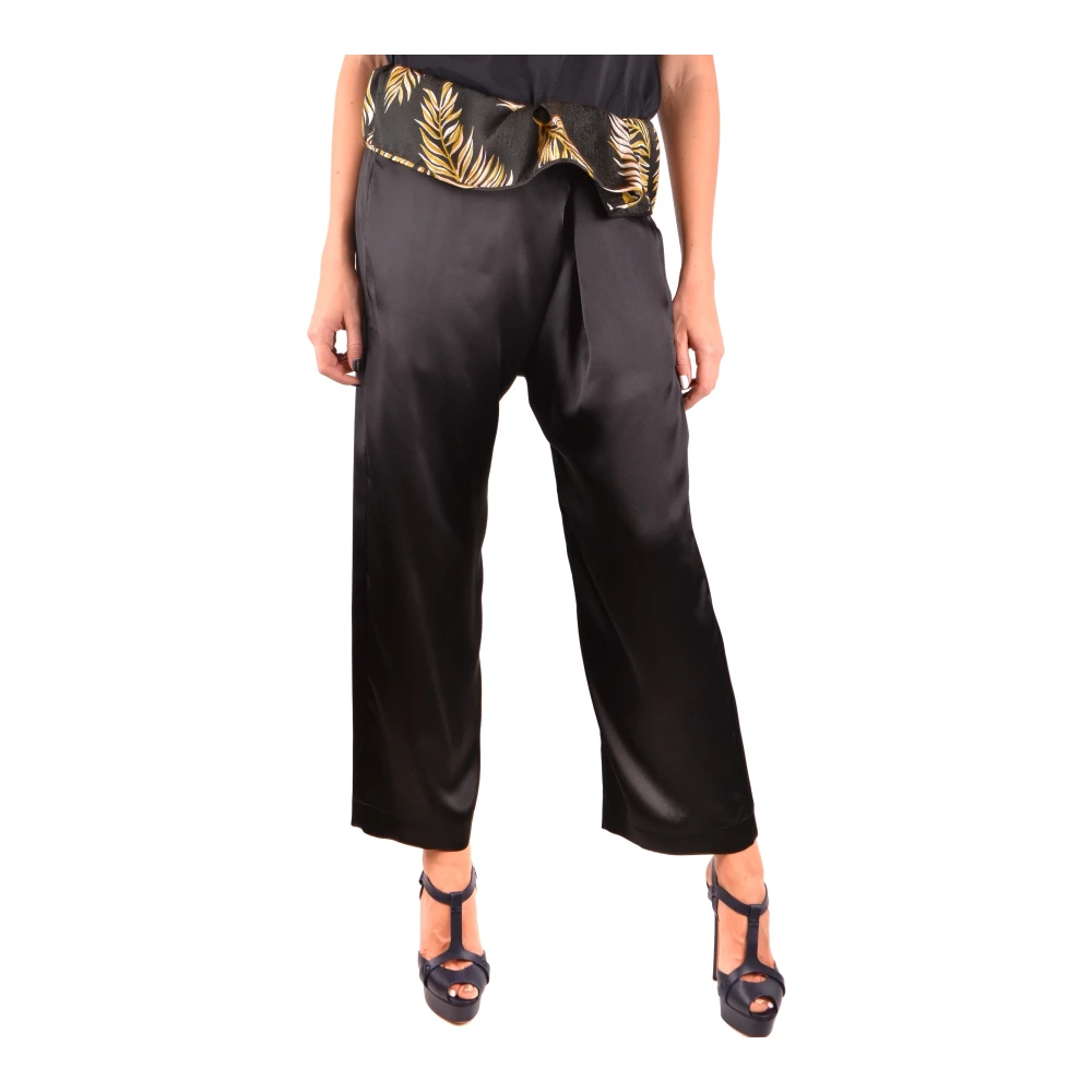 Forte Forte Women's Black Wide Trousers, 2XS, Silk Wide Leg Trousers