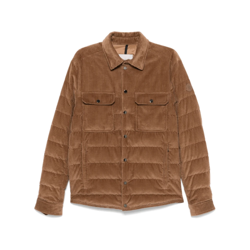 Moncler Bruine Corduroy Pufferjas Brown Heren