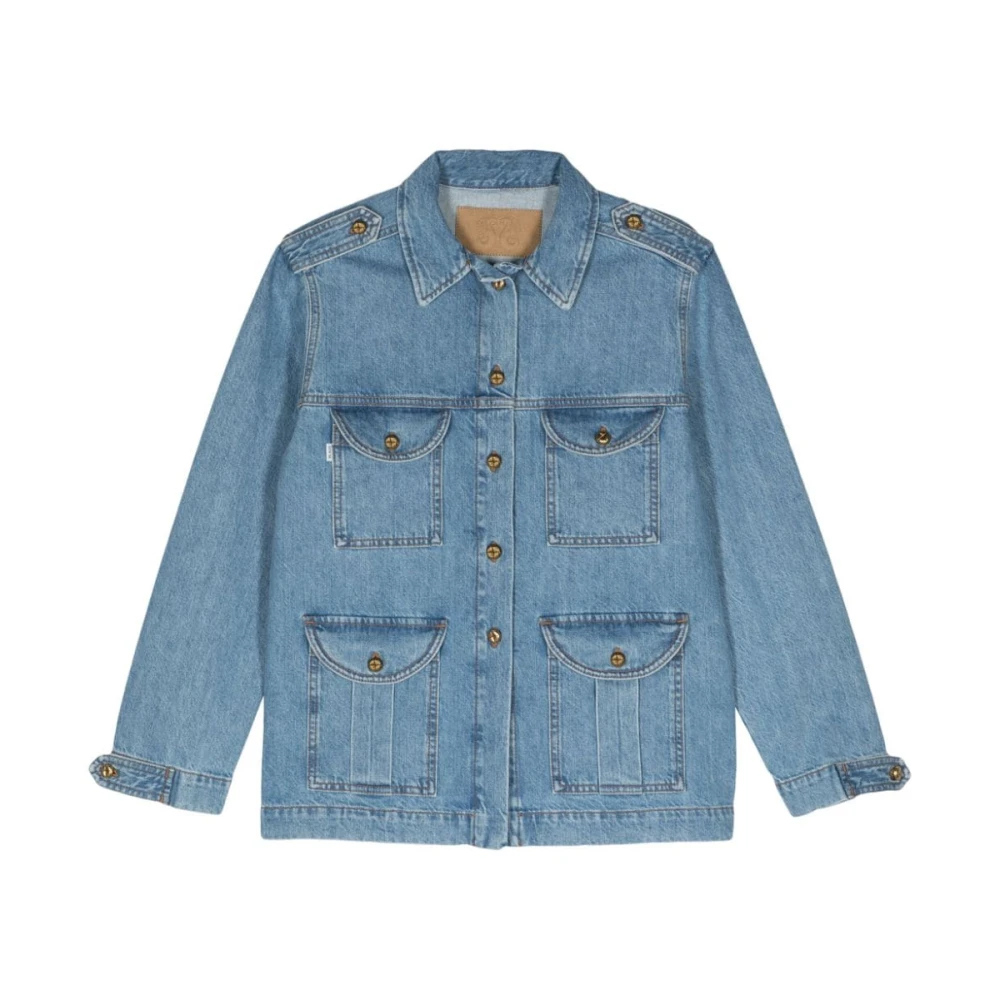 Blazé Milano Safari Stijl Jassen Blue Dames