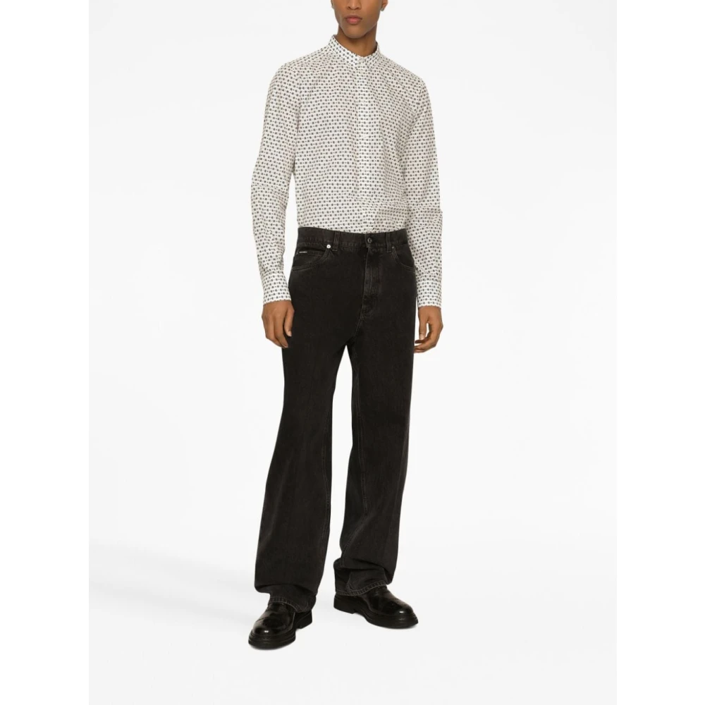 Dolce & Gabbana Witte DG Logo Print Overhemd White Heren