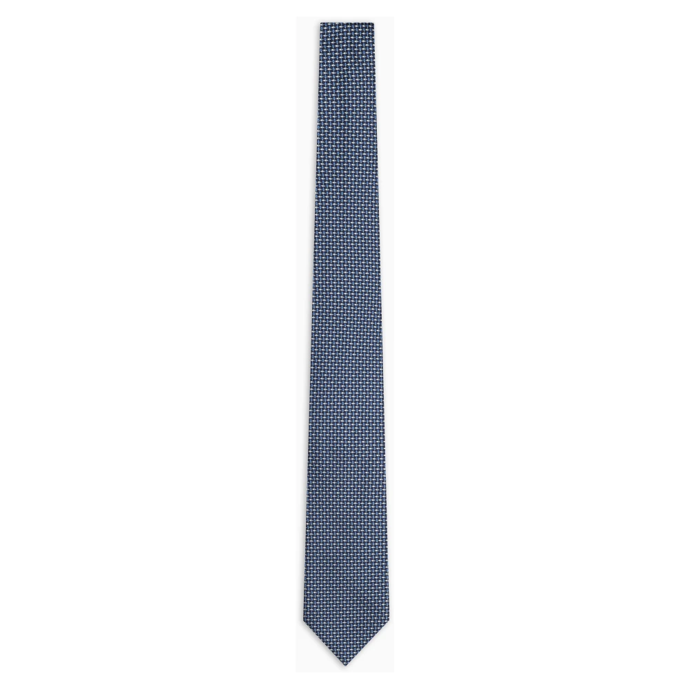 Emporio Armani Elegante Zijden Stropdassen Collectie Blue Heren