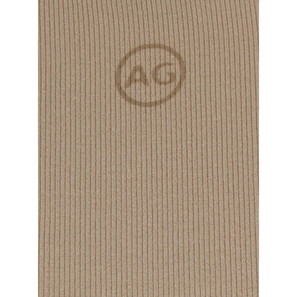 adriano goldschmied Beige Top met Logo op de Achterkant Modal Mix Beige Dames