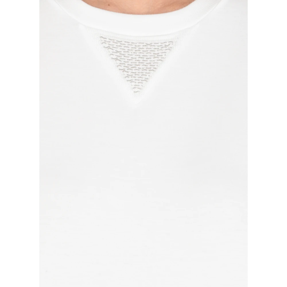 PESERICO Wit T-shirt met Lurex Detail White Dames
