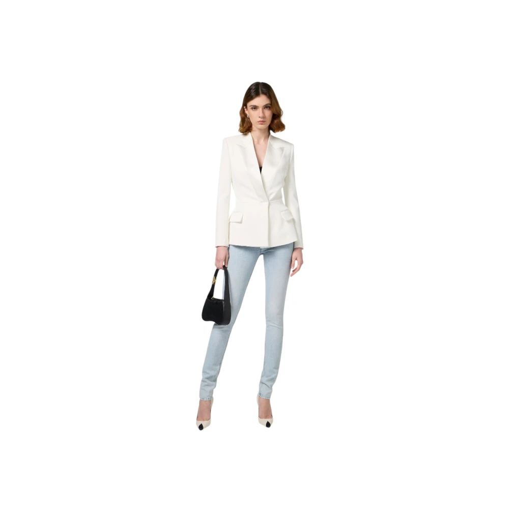 Elisabetta Franchi Stijlvolle Jas voor Vrouwen White Dames