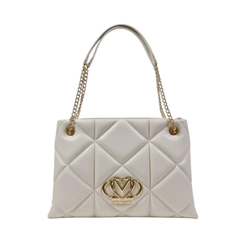 Love Moschino Beige Handtas met Grote Capaciteit Beige Dames