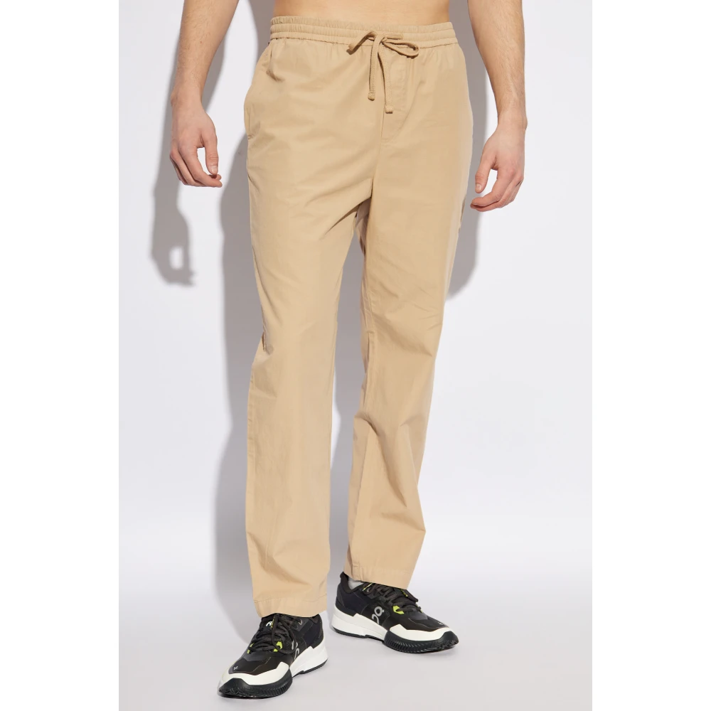 Woolrich Wijde katoenen broek Beige Heren