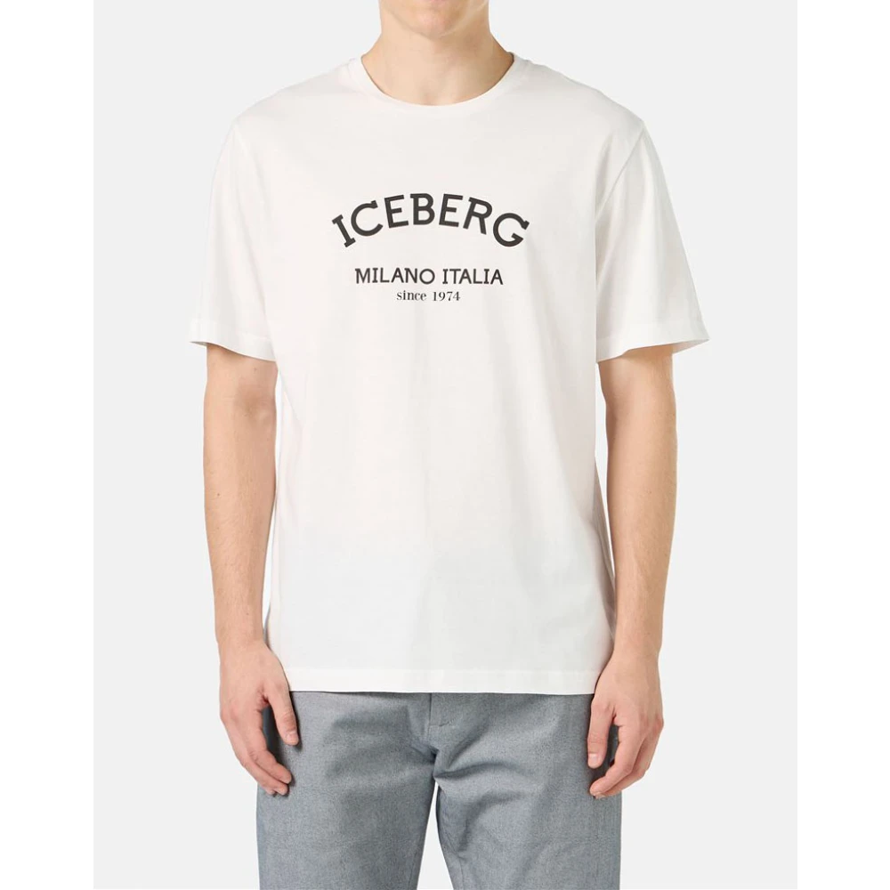 Iceberg T-shirt met ijsberglogo Beige Heren