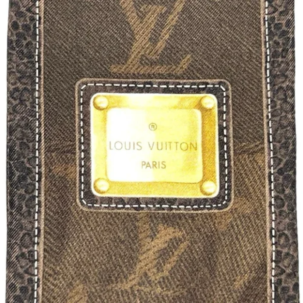 Louis Vuitton Vintage Pre-owned Silk scarves Brown Dames