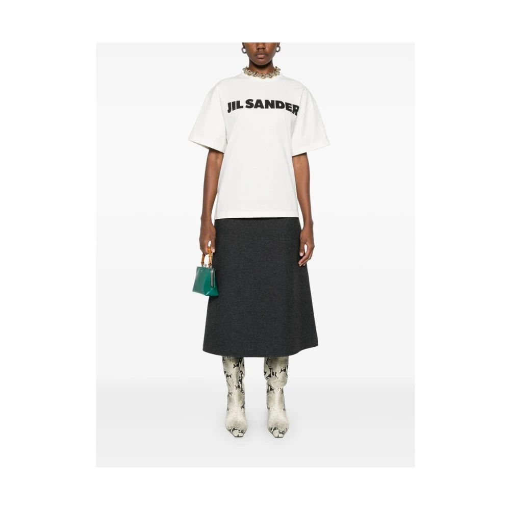 Jil Sander Witte Crew Neck T-shirt White Dames