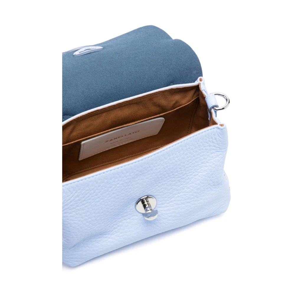 Zanellato Blauwe Foldover Top Tas met Handvat Blue Dames
