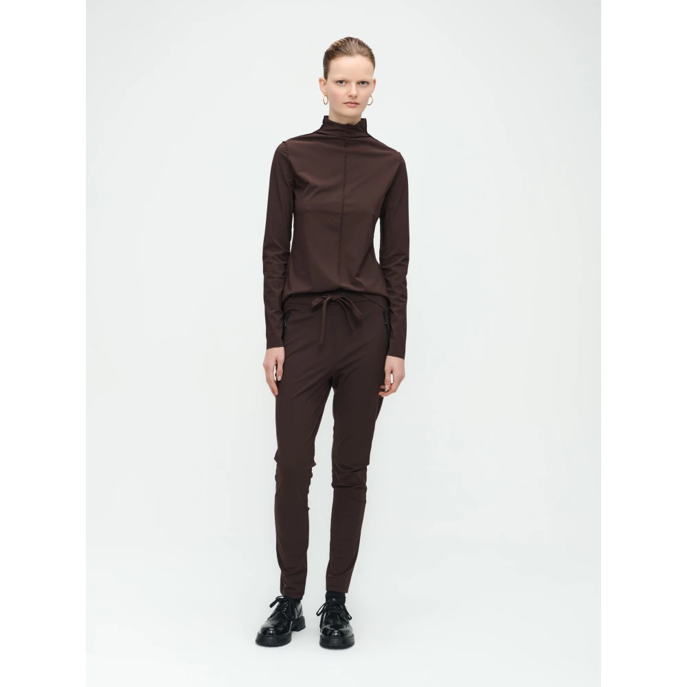 Jane Lushka Top van technisch jersey Brown Dames