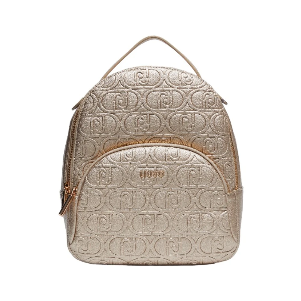 Liu Jo Diervrije Monogram Rugzak met Voorvak Beige Dames