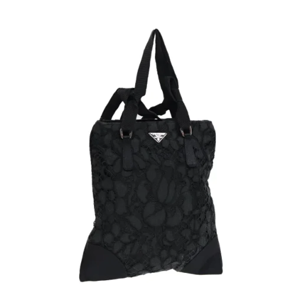 Prada Vintage Pre-owned Satin handbags Black Dames