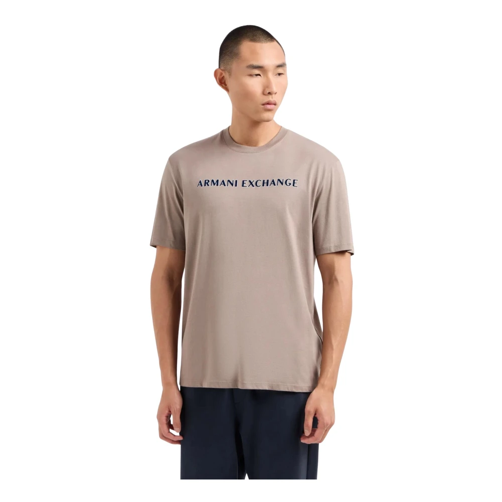 Armani Exchange Korte Mouw Modieuze T-shirt Beige Heren