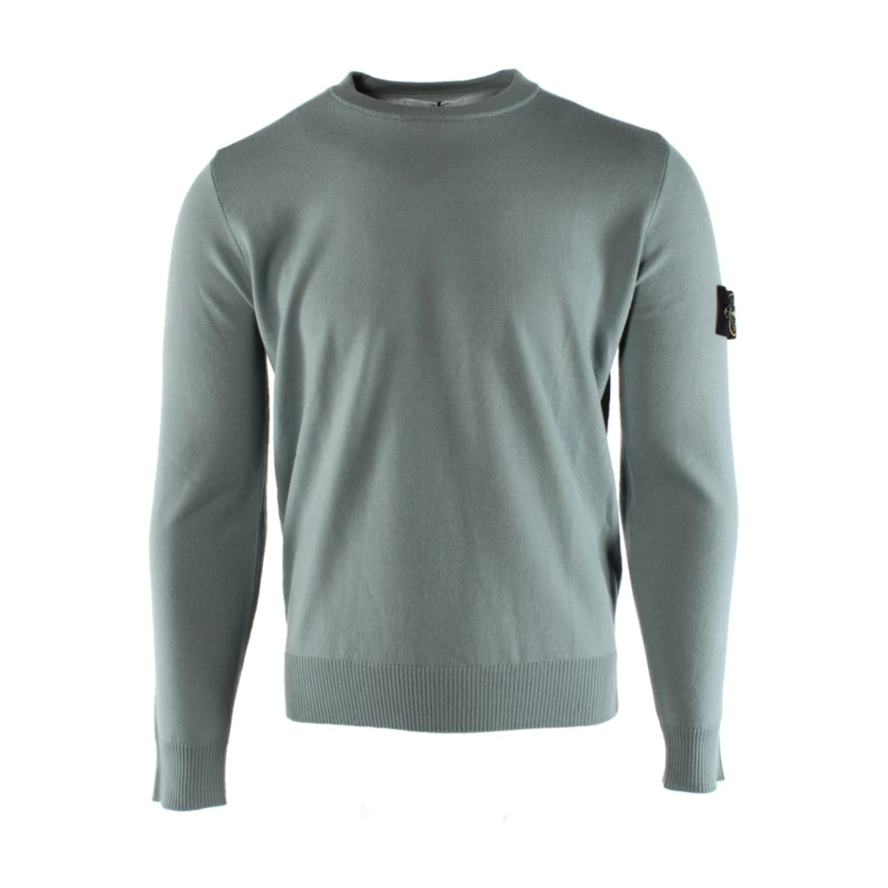 Stone Island Blauwe Wol Heren Trui Blue Heren