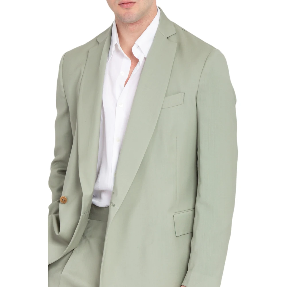Costumein 1-knoops wollen blazer in 7007 Green Heren