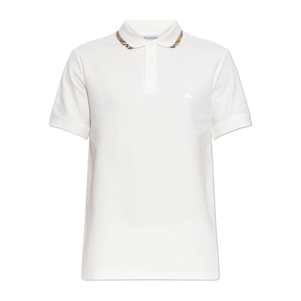 Burberry Men's White Eddie Polo - Polo Shirts - S - Tops