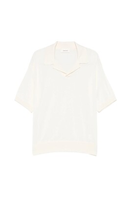 ecru-split-neck-polo-collar-short-sleeves