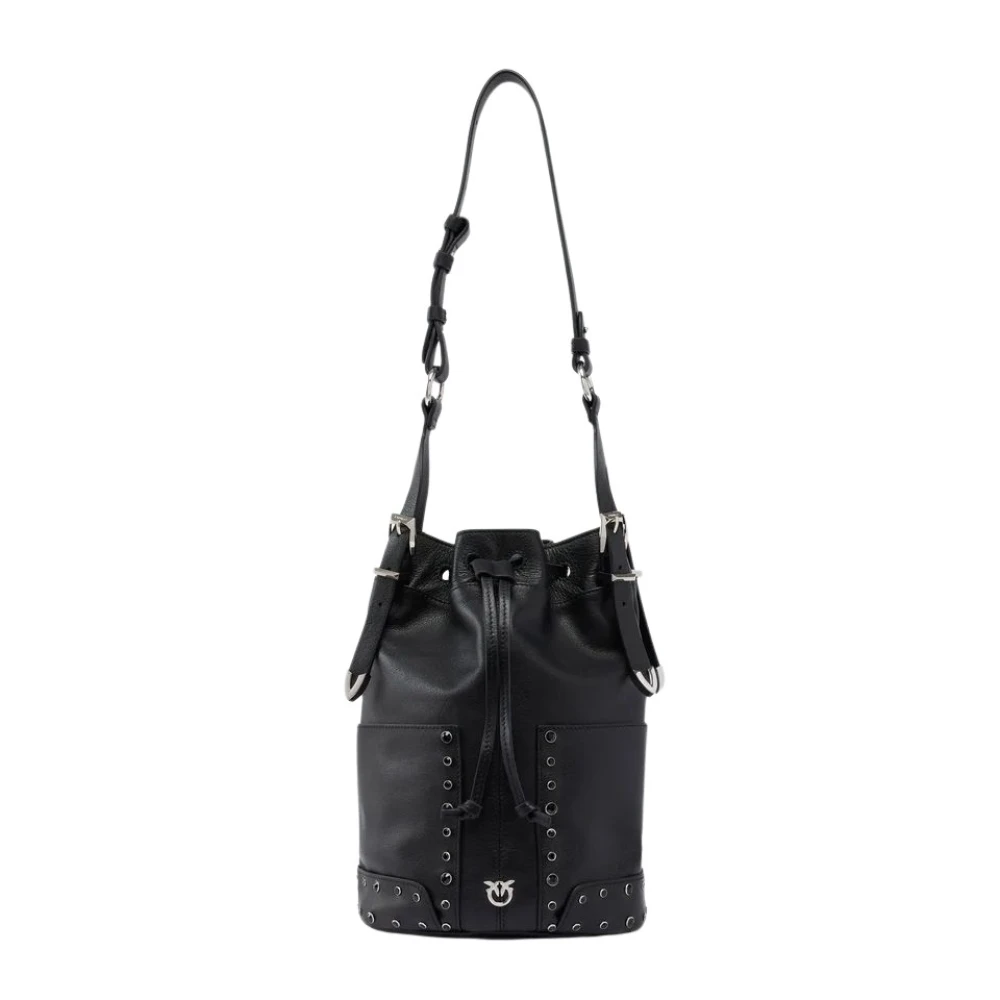 Pinko , Bucket Bags, Female, Black, One Size, Bucket Mini Patch